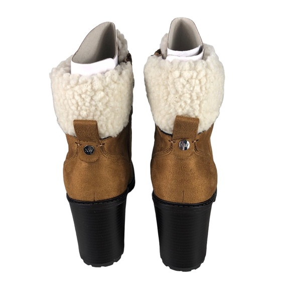 NINE WEST PEER Sherpa Cuff Block Heel Boots - Picture 5 of 11